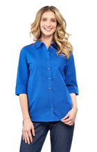 Load image into Gallery viewer, Womens Regular Fit 3/4 Sleeve Button Down Collared Camp Shirt