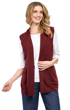 Load image into Gallery viewer, Women's Long Sleeveless Open Front Soft Shawl Collar Vest