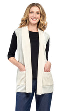 Load image into Gallery viewer, Women's Long Sleeveless Open Front Soft Shawl Collar Vest