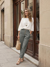 Load image into Gallery viewer, Linen Simple Button Fly Trousers HEIDI