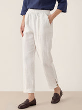 Load image into Gallery viewer, 100% Linen Straight-Leg Pants with Elastic Waist PATRICE