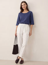 Load image into Gallery viewer, 100% Linen Straight-Leg Pants with Elastic Waist PATRICE