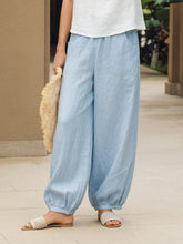 Load image into Gallery viewer, 100% Linen Broad Elastic Waistband Pants TALIA