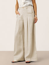 Load image into Gallery viewer, 100% Linen Sculpted Pleat Elasticated Back Relaxed Pants VERIDIANA