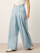 Load image into Gallery viewer, 100% Linen Sculpted Pleat Elasticated Back Relaxed Pants VERIDIANA