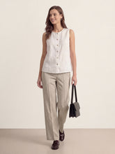 Load image into Gallery viewer, Linen Tailored Wide Leg Full Length Pants LEIGHTON