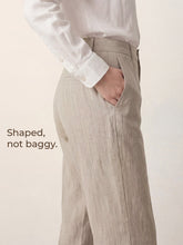 Load image into Gallery viewer, Linen Tailored Wide Leg Full Length Pants LEIGHTON