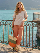 Load image into Gallery viewer, 100% Linen Lace-Hem Wide-Leg Pants DARBY