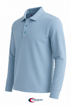 Load image into Gallery viewer, Boys/ Unisex Long Sleeve Pique Polo Shirt - single
