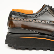 Load image into Gallery viewer, Patent leather shoes Platform brogues Black