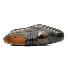 Load image into Gallery viewer, Patent leather shoes Platform brogues Black