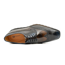 Load image into Gallery viewer, Patent leather shoes Platform brogues Blue