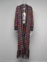 Load image into Gallery viewer, Plus-Size Tassel Fringe Long Cardigan with Colorful Thread Weaving | NCS