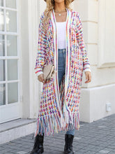 Load image into Gallery viewer, Plus-Size Tassel Fringe Long Cardigan with Colorful Thread Weaving | NCS