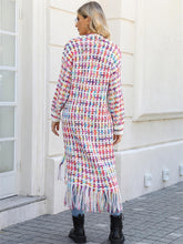 Load image into Gallery viewer, Plus-Size Tassel Fringe Long Cardigan with Colorful Thread Weaving | NCS