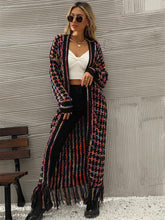 Load image into Gallery viewer, Plus-Size Tassel Fringe Long Cardigan with Colorful Thread Weaving | NCS