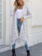 Load image into Gallery viewer, Plus-Size Tassel Fringe Long Cardigan with Colorful Thread Weaving | NCS