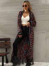 Load image into Gallery viewer, Plus-Size Tassel Fringe Long Cardigan with Colorful Thread Weaving | NCS