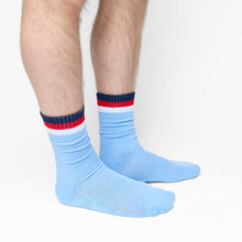 Load image into Gallery viewer, Powder 3 Stripe Crew Socks