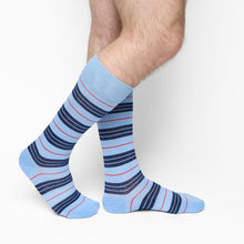 Load image into Gallery viewer, Powder Triple Stripe Dress Socks