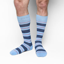 Load image into Gallery viewer, Powder Triple Stripe Dress Socks