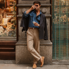 Load image into Gallery viewer, Men's Cognac Suede Milano Loafer
