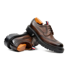 Load image into Gallery viewer, Premium Men's Classic Derby Brogue Shoes Coffee