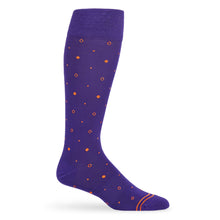Load image into Gallery viewer, Purple / Orange Mixed Dot Dress Socks