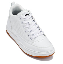 Load image into Gallery viewer, CALTO - Q272 - 2 Inches Taller (White & Gum Sole) -Elevated Leatherette Micro-Perforated Sneakers