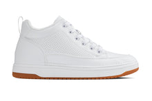 Load image into Gallery viewer, CALTO - Q272 - 2 Inches Taller (White & Gum Sole) -Elevated Leatherette Micro-Perforated Sneakers