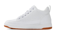 Load image into Gallery viewer, CALTO - Q272 - 2 Inches Taller (White & Gum Sole) -Elevated Leatherette Micro-Perforated Sneakers