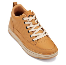 Load image into Gallery viewer, CALTO - Q274 - 2 Inches Taller (Camel Brown & Gum Sole) - Elevated Leatherette Micro-Perforated Sneakers