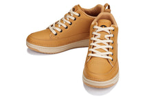 Load image into Gallery viewer, CALTO - Q274 - 2 Inches Taller (Camel Brown & Gum Sole) - Elevated Leatherette Micro-Perforated Sneakers
