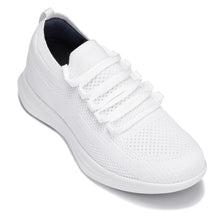 Load image into Gallery viewer, CALTO - QA061 - 2.4 Inches Taller (White/White Sole) - Lightweight Knitted Sneakers
