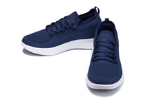 Load image into Gallery viewer, CALTO - QA063 - 2.4 Inches Taller (Navy/White Sole) - Lightweight Knitted Sneakers