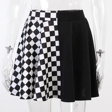 Load image into Gallery viewer, Dark Girl High Waist Plaid Stitching Skirt - # GIAA23710001