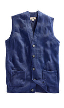 Load image into Gallery viewer, Men's Cashmere-Like Button Front Flat Knit Sweater Vest with front patch pockets