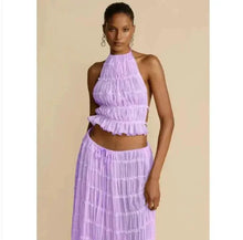 Load image into Gallery viewer, 2-Piece Chic Halter Dress Suit Set