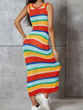 Load image into Gallery viewer, Rainbow Spoon Neck Sleeveless Knit Dress | NCS