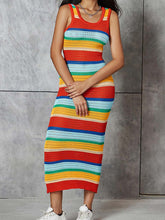 Load image into Gallery viewer, Rainbow Spoon Neck Sleeveless Knit Dress | NCS