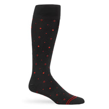 Load image into Gallery viewer, Red / Black Mixed Dot Dress Socks