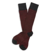 Load image into Gallery viewer, Red / Black Birdseye Dress Socks