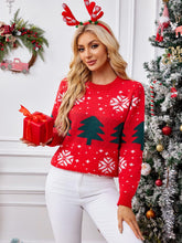 Load image into Gallery viewer, Red Christmas Tree Jacquard Pullover Sweater | NCS