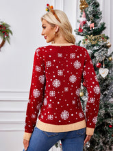 Load image into Gallery viewer, Red Snowflake Christmas Pullover Sweater | NCS