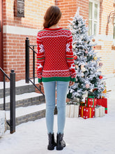 Load image into Gallery viewer, Contrasting Colors Snowflake Reindeer Pattern Ugly Christmas Sweater | NCS