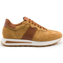 Load image into Gallery viewer, 66-265-CGN ROXI Suede & Calfskin Sneaker, Cognac