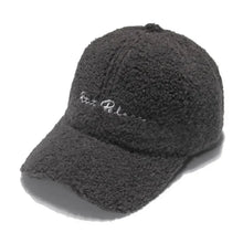 Load image into Gallery viewer, Lamb Wool Baseball Cap — Korean Style Plush Winter Sun Hat for Women