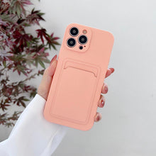 Load image into Gallery viewer, Soft Silicone Card Phone Case for IPhone 13 12 Pro Max Shockproof Protector Cover for IPhone 14 Plus Cases Heavy Duty Solid Slim Lightweight Anti-Shock Cover for iPhone