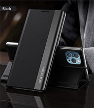 Load image into Gallery viewer, Green Elegant Magnetic Flip Case For iPhone 14 Pro Max 12 13 Mini Luxury Wallet Stand Cover Phone Magnetic Thin Slim Flip Leather Magnetic Closure Case Cover For iphone