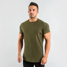 Load image into Gallery viewer, T Shirt Men Casual Short Sleeve Muscle Joggers Bodybuilding Tshirt Male Gym Fitness Tops Tee Streetwear Slim Fit Summer T-shirt